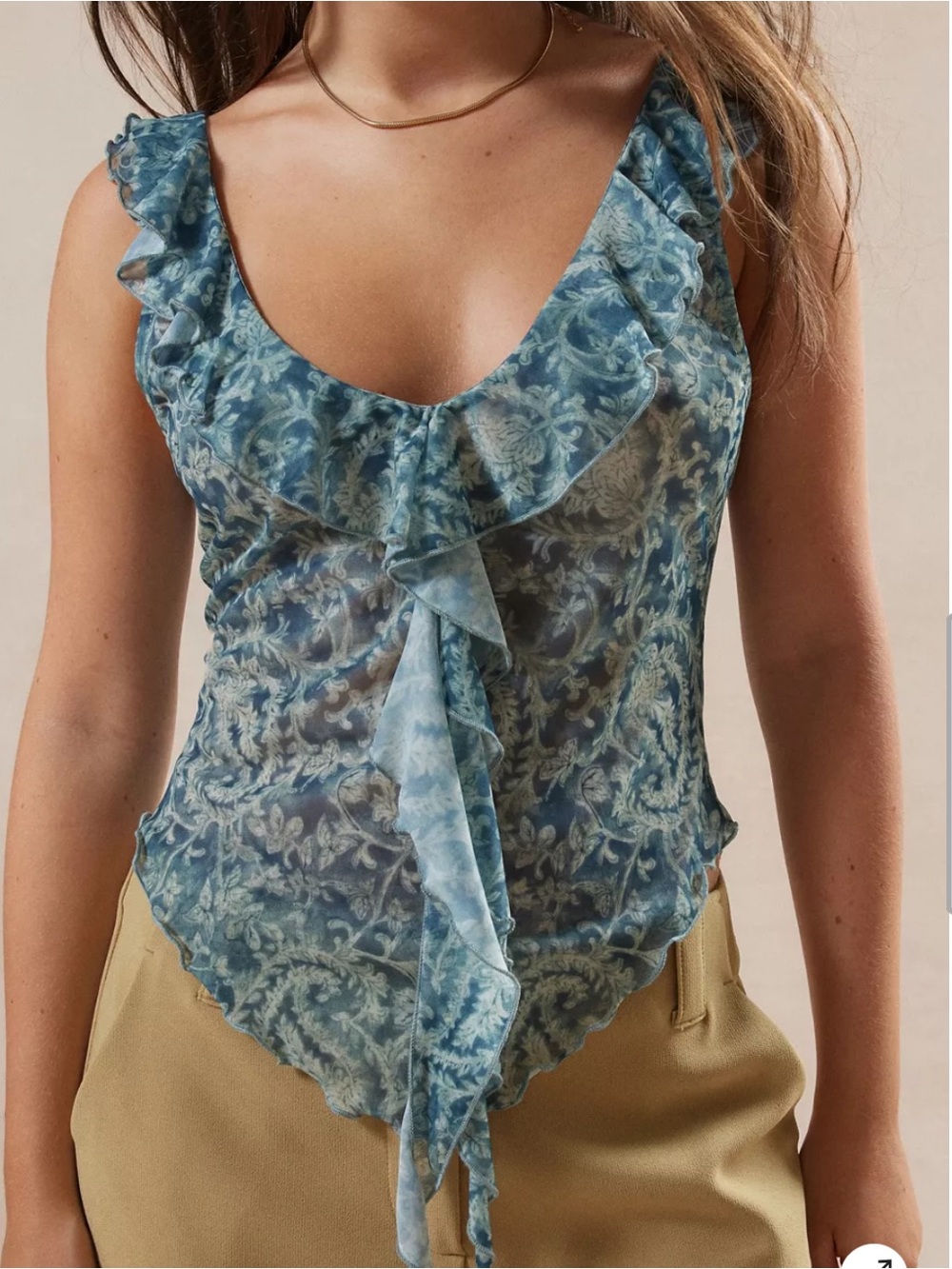 NWT Kimchi Blue Lexi Ruffled Blouse S